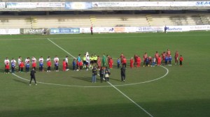 L'ingresso in campo di Campobasso - Olympia Agnonese