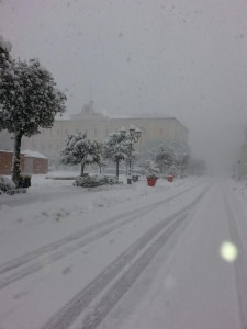 Corso Vittorio Emanuele a Campobasso (foto di Mario Annuario, ore 8,30 di domenica 17 gennaio 2016)