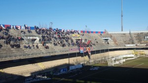 I tifosi in Curva Nord nella partita contro la Jesina