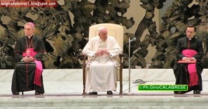 Papa Francesco in uno scatto del fotografo Gino Calabrese, presente all'Udienza