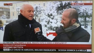 Il sindaco Antonio Battista intervistato da Sky Tg 24