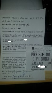 Il ticket e la multa del nostro lettore