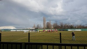 L'ingresso in campo di Romagna Centro - Campobasso sul campo di Martorana di Cesena