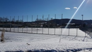 L'Antistadio di contrada Selva Piana nella foto di sabato 14 gennaio 2017: ancora diversi i campi innevati in Molise in questo fine settimana