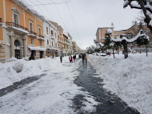 Corso Vittorio Emanuele a Campobasso durante la mattina di domenica 8 gennaio 2017